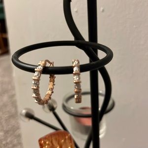 Copper and rhinestone hoops